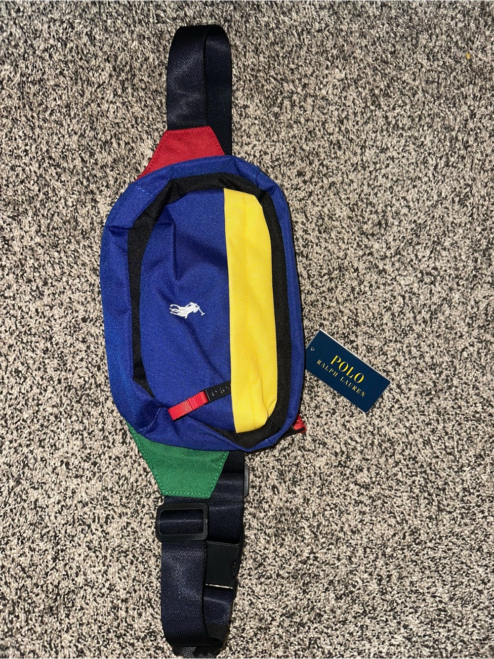 NEW- Polo by Ralph Lauren Colorblock Sling Bag - Blue/Yellow/Green/Red